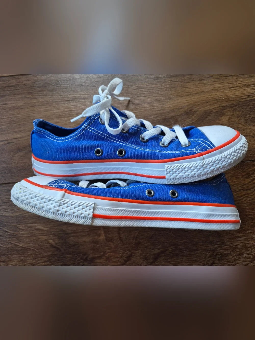 Converse All-Star Low-Top Sneakers Blue Orange Sz Youth 3 Florida Gator Fan! - Picture 2 of 5
